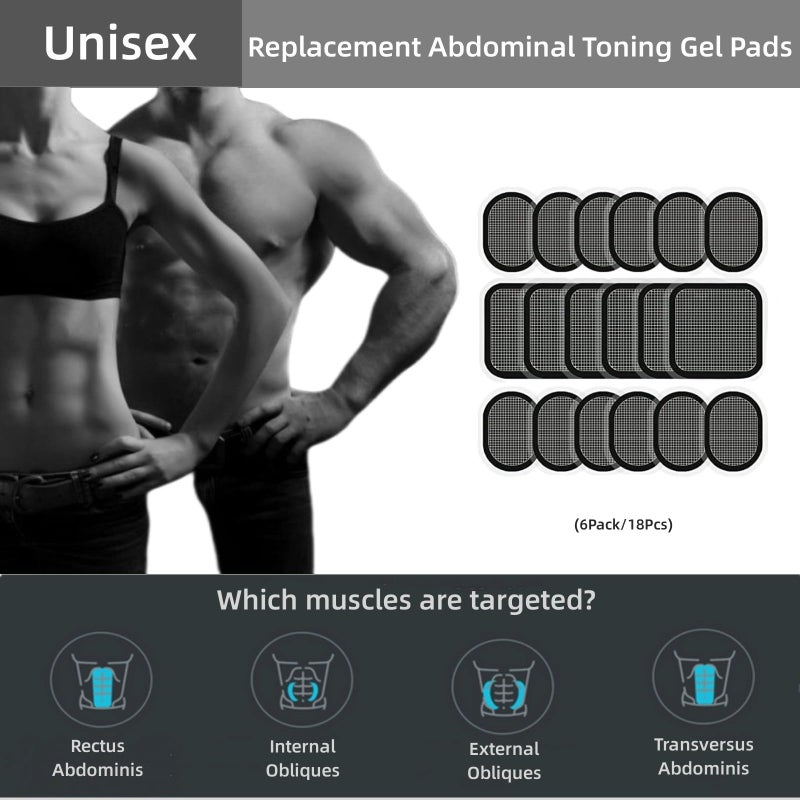 UYGHHK Gel Pads for All Abdominal Belts, Replacement Gel Sheet for Abdominal Toning System,18pcs Replacement Gel Pads - Image 2